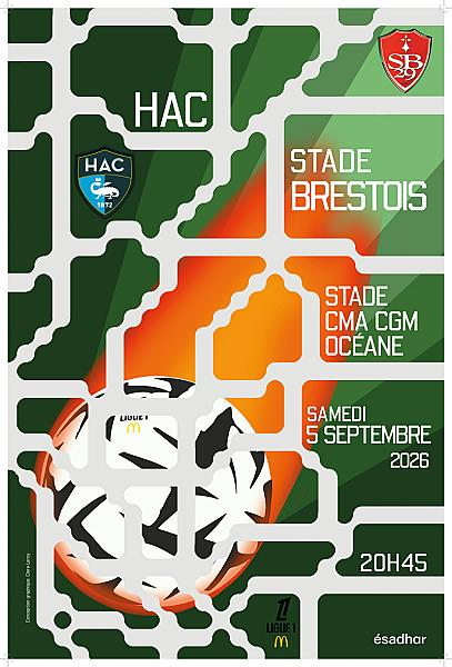 Dévoilement de l’affiche du match HAC – Stade Brestois 29 !
